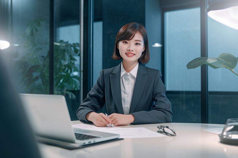 办公室职员微笑接待顾客,高清,摄影图,摄影图片,图片大全,摄影图免费下载